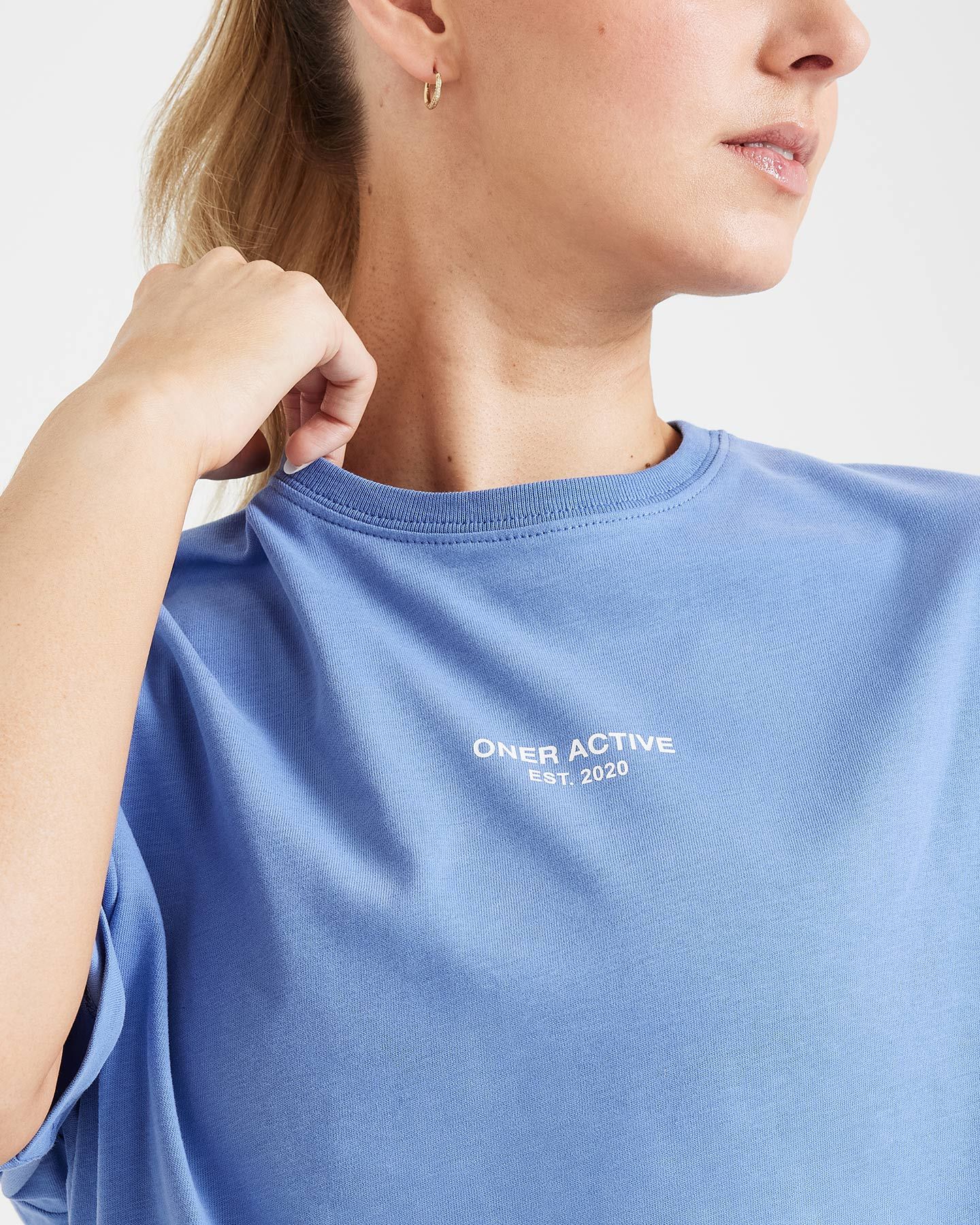 Graphic Oversized Short Sleeve Tee | Washed Light Denim sold by Oner Active product image thumbnail 4