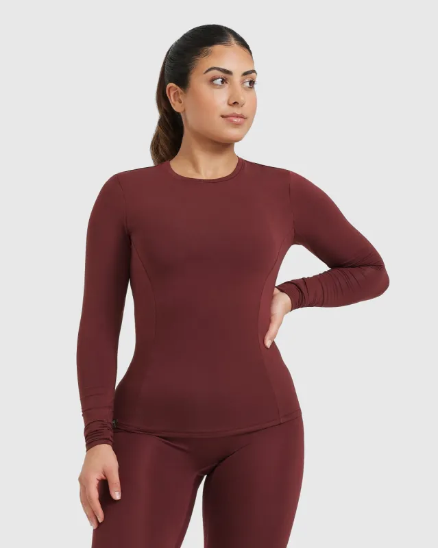 Mellow Soft Long Sleeve Top | Mulled Wine sold by Oner Active