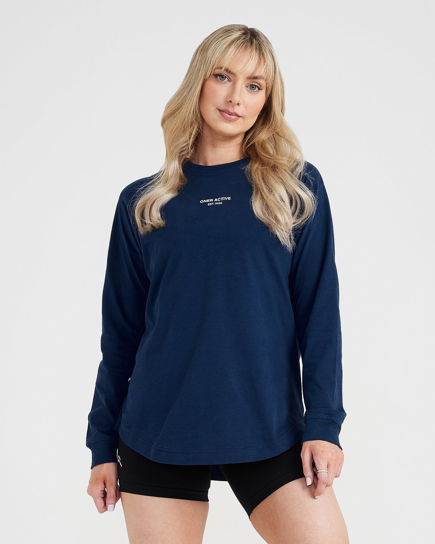 Graphic Oversized Long Sleeve Tee | Washed Midnight sold by Oner Active