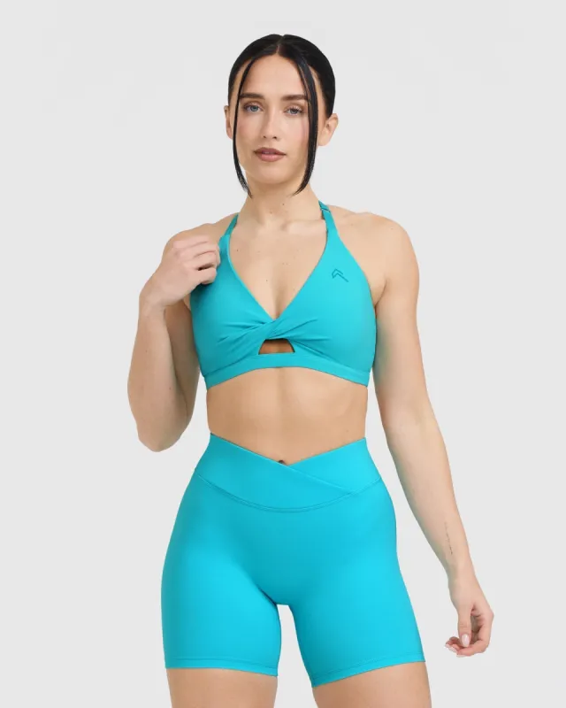 Unified Twist Sports Bra | Aqua Blue sold by Oner Active