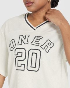 Varsity V-Neck Short Sleeve T-shirt | Off White sold by Oner Active
