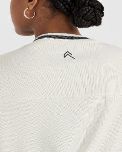Varsity V-Neck Short Sleeve T-shirt | Off White sold by Oner Active