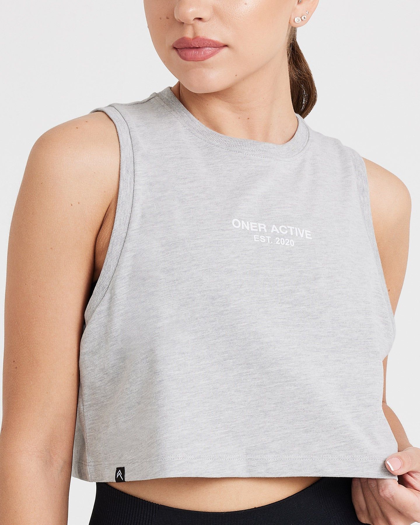 Graphic Jersey Tank | Silver Marl sold by Oner Active product image thumbnail 4