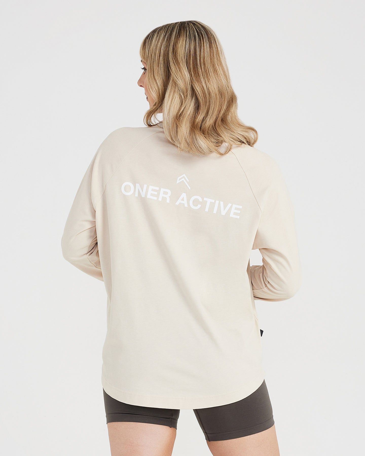 Graphic Oversized Long Sleeve Tee | Washed Sand sold by Oner Active product image thumbnail 4