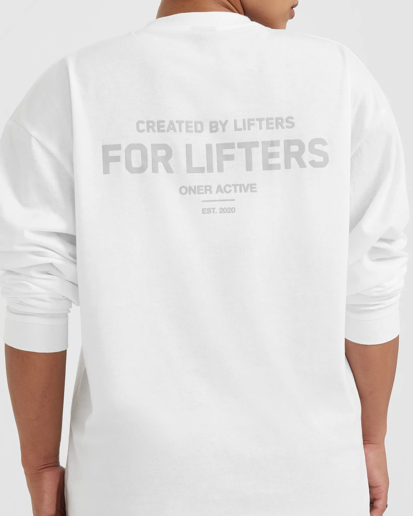 Classic Lifters Graphic Oversized Lightweight Long Sleeve Top | White sold by Oner Active product image thumbnail 5