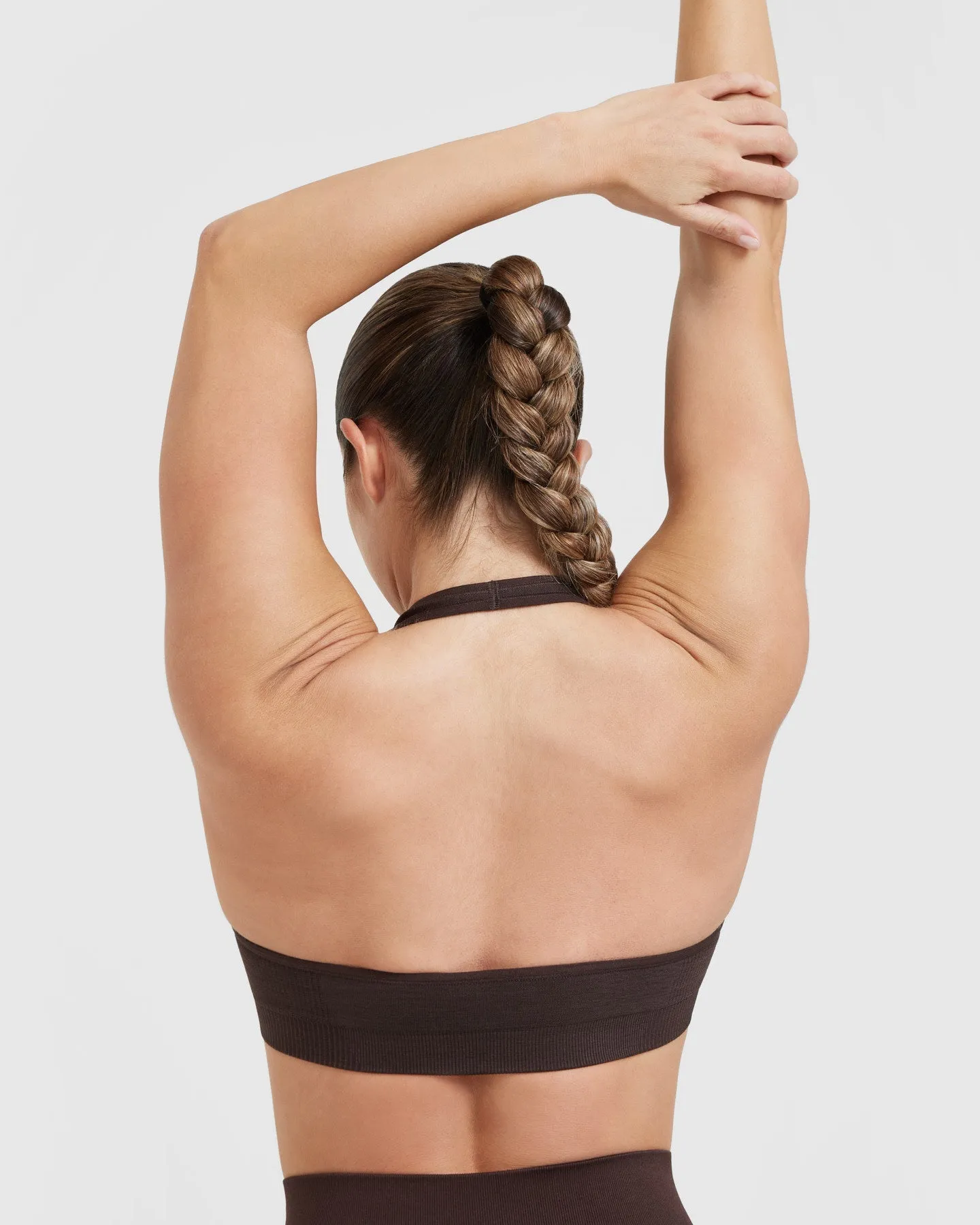 Classic Seamless 2.0 Halter Neck Bralette | 70% Cocoa Marl sold by Oner Active product image thumbnail 5