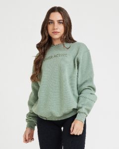 Classic Lounge Oversized Crew Neck | Sage sold by Oner Active