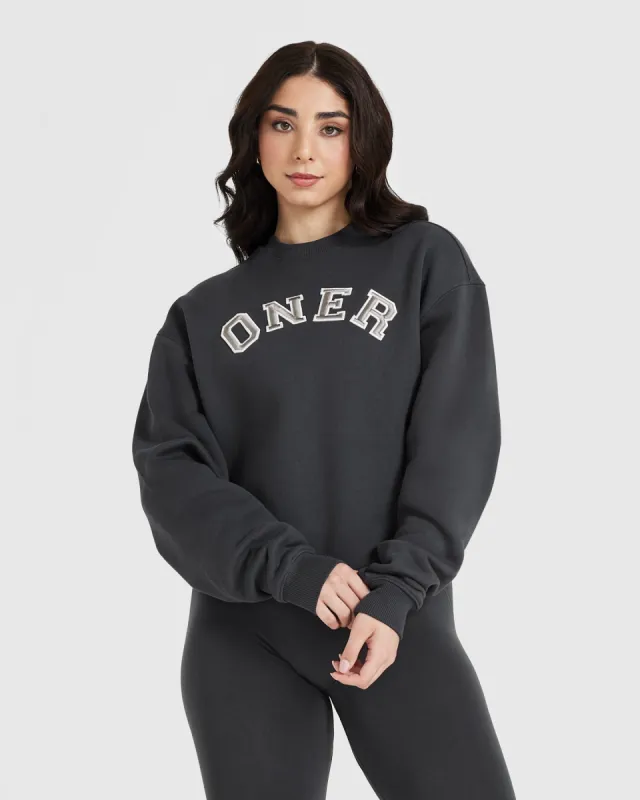 All Day Varsity Oversized Sweatshirt | Coal sold by Oner Active
