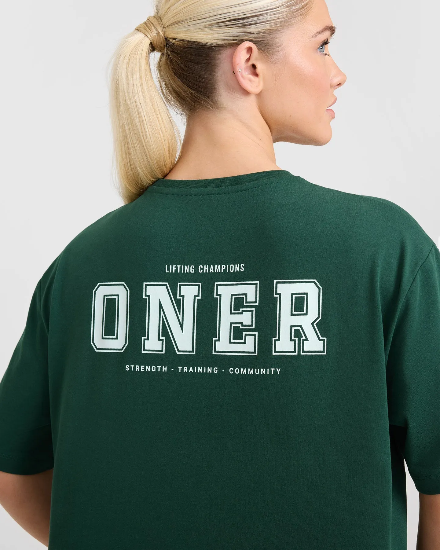 Classic Oversized Lightweight T-Shirt with Printed Logo | Racing Green sold by Oner Active product image thumbnail 5