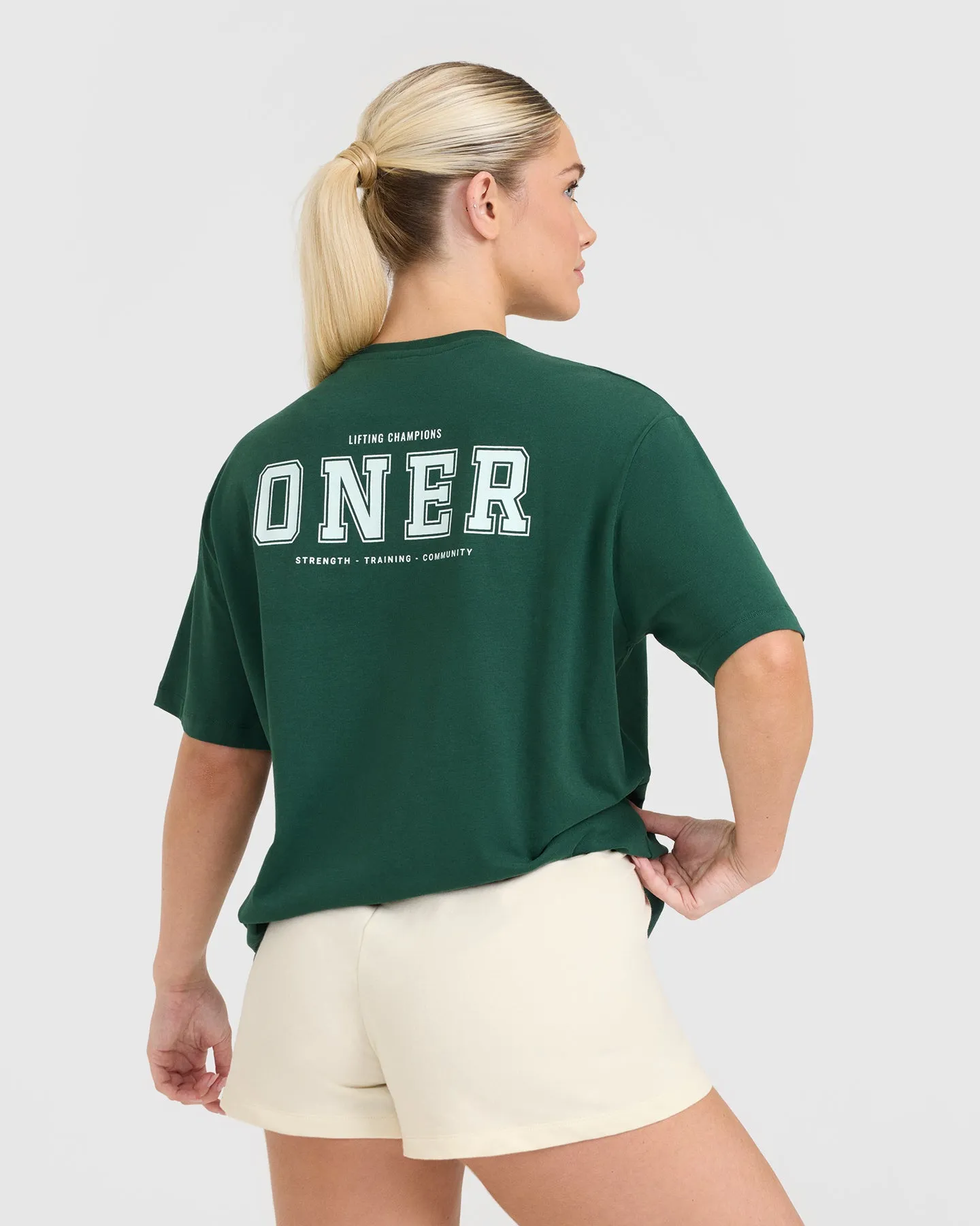 Classic Oversized Lightweight T-Shirt with Printed Logo | Racing Green sold by Oner Active product image thumbnail 2