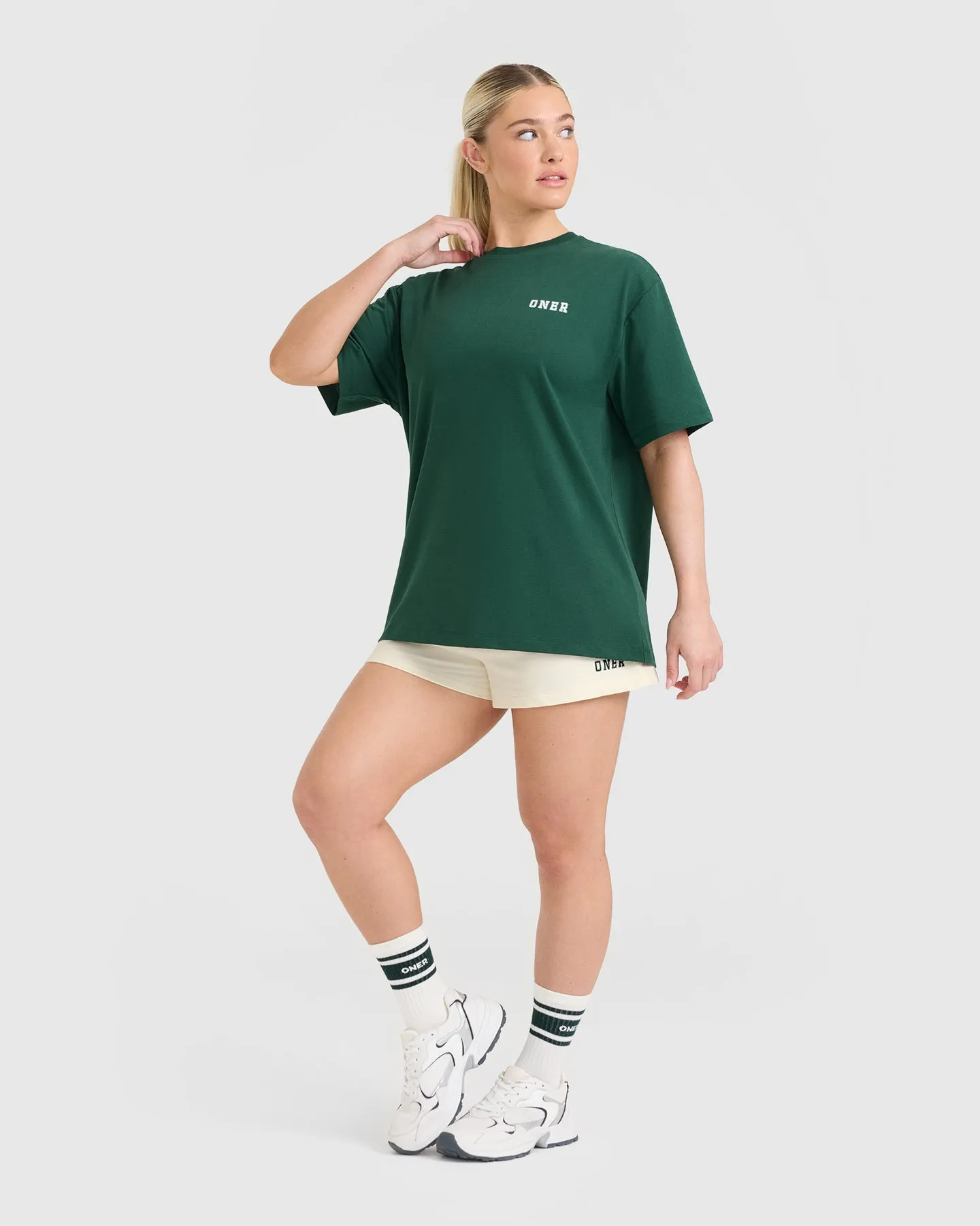 Classic Oversized Lightweight T-Shirt with Printed Logo | Racing Green sold by Oner Active product image thumbnail 3