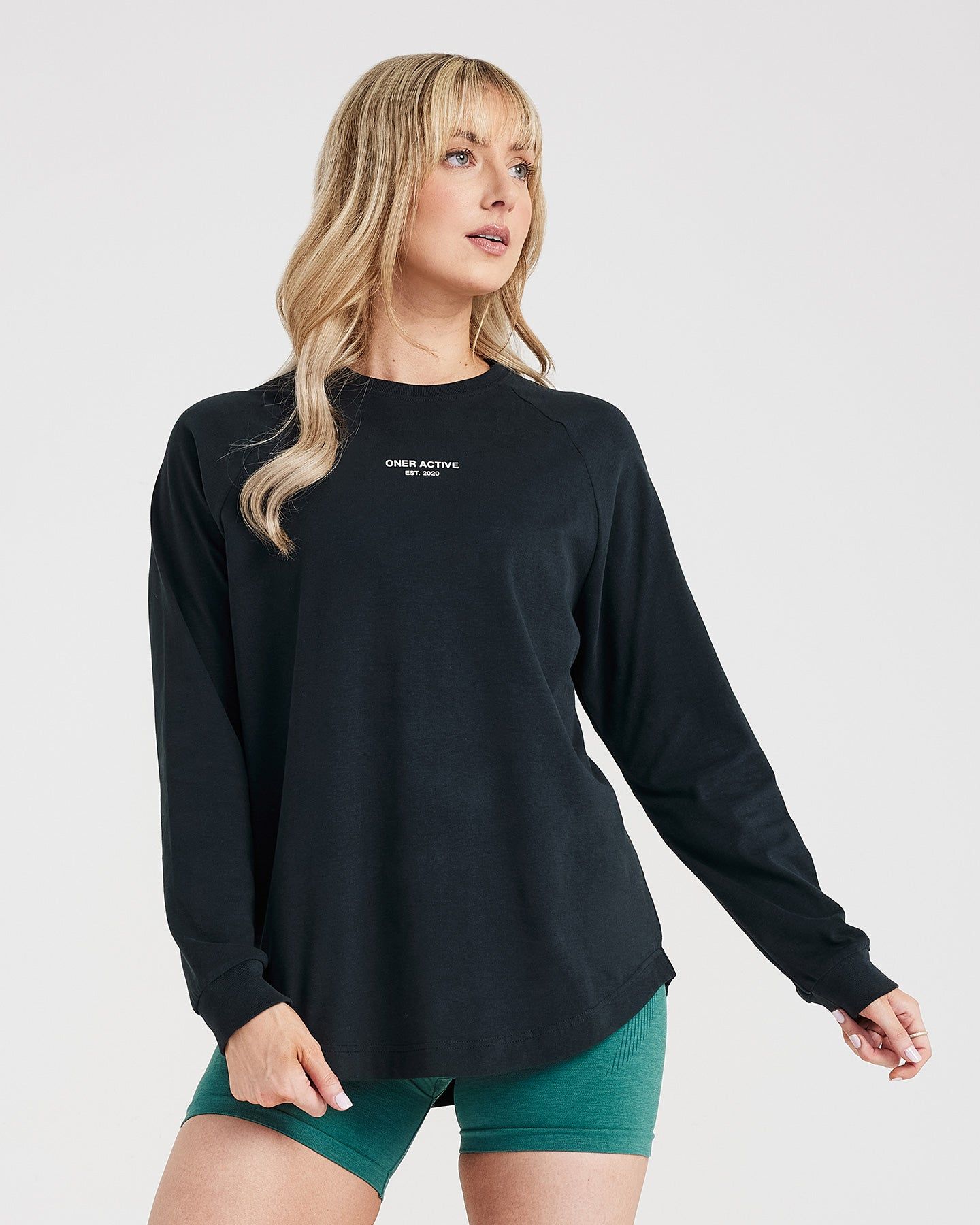 Graphic Oversized Long Sleeve Tee | Washed Black sold by Oner Active