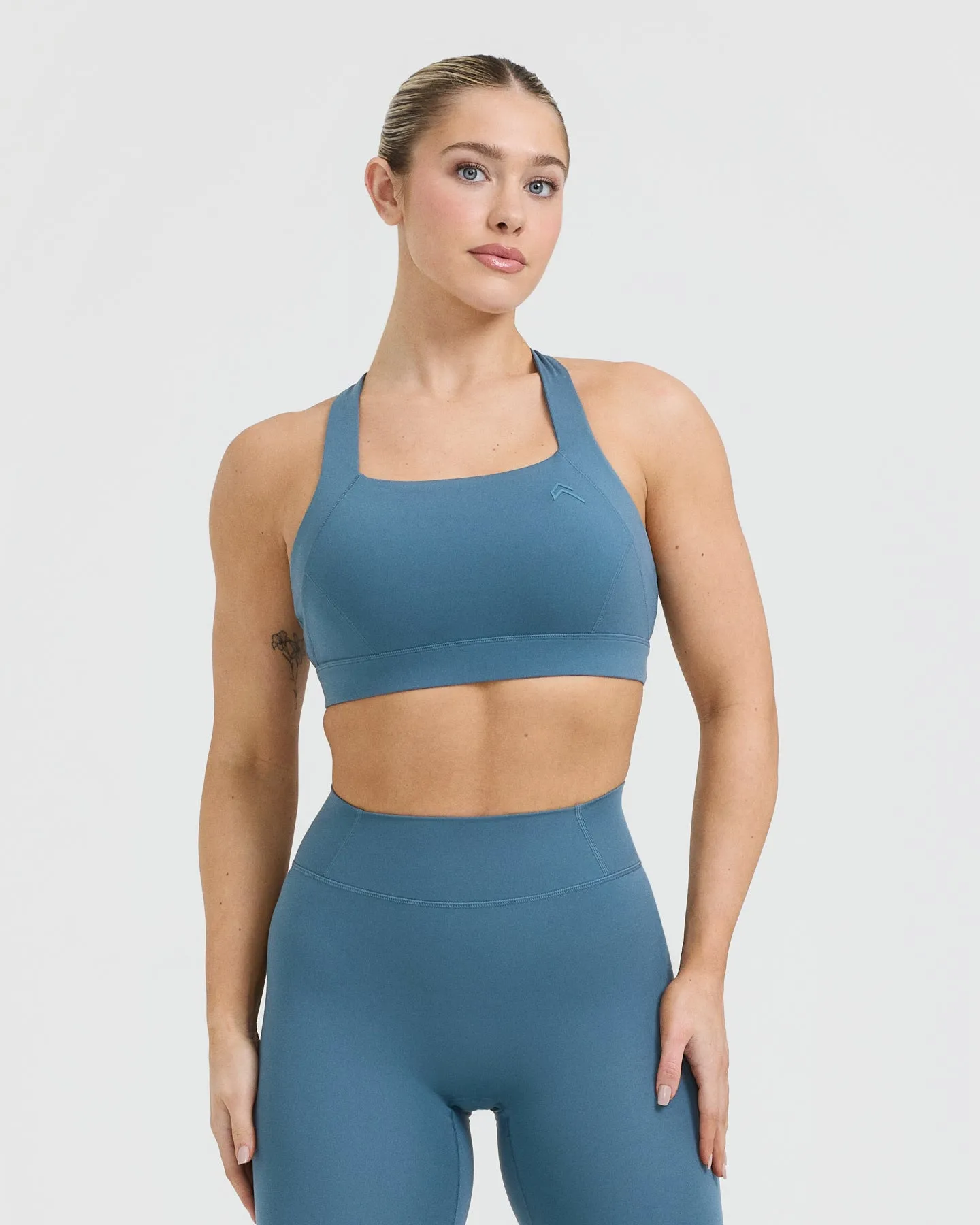Timeless Wide Strap Sports Bra | Moonstone Blue sold by Oner Active