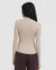 Mellow Rib Mock Neck Long Sleeve Top | Mushroom Brown sold by Oner Active