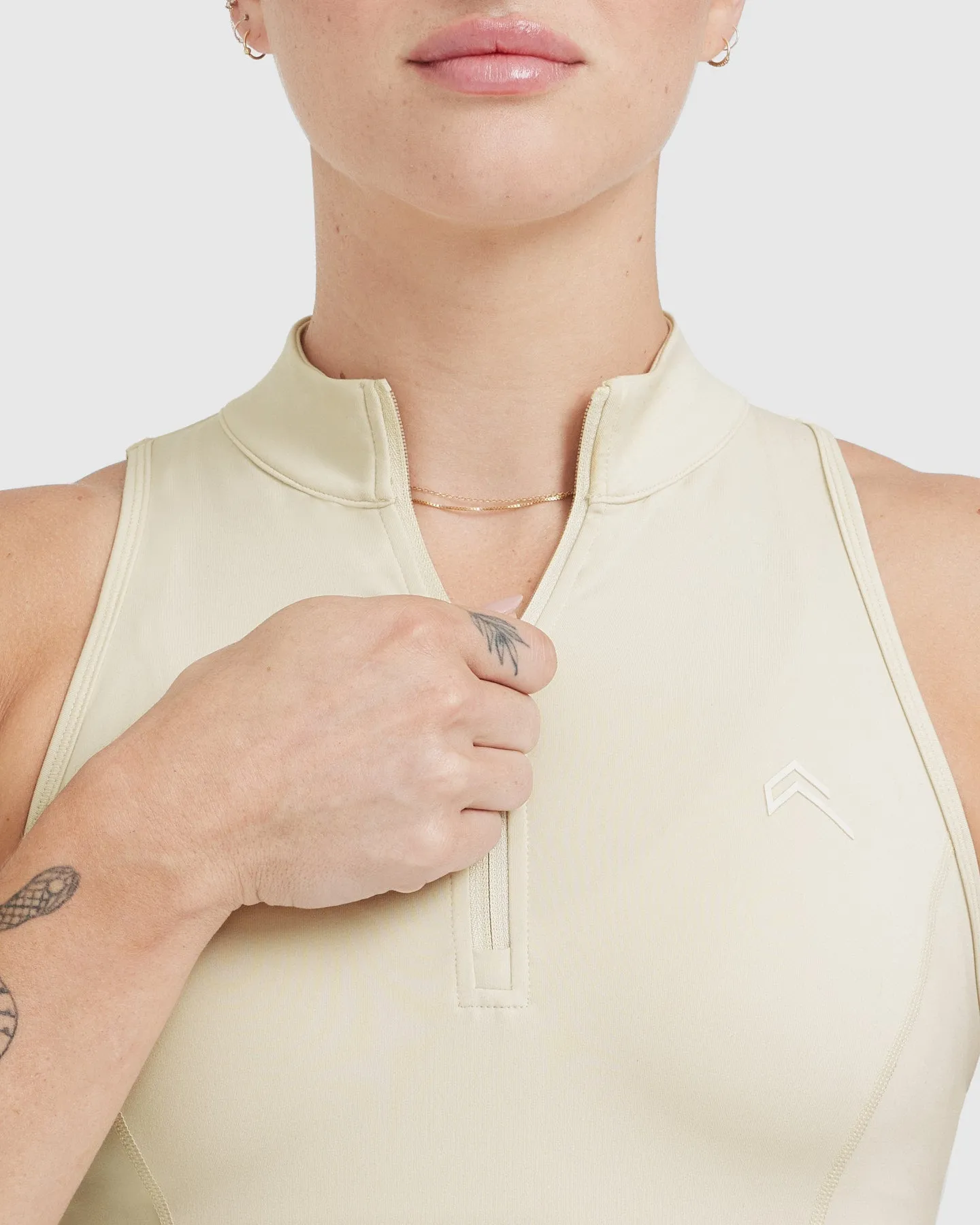 Timeless Half Zip Crop Tank | Vanilla sold by Oner Active product image thumbnail 4