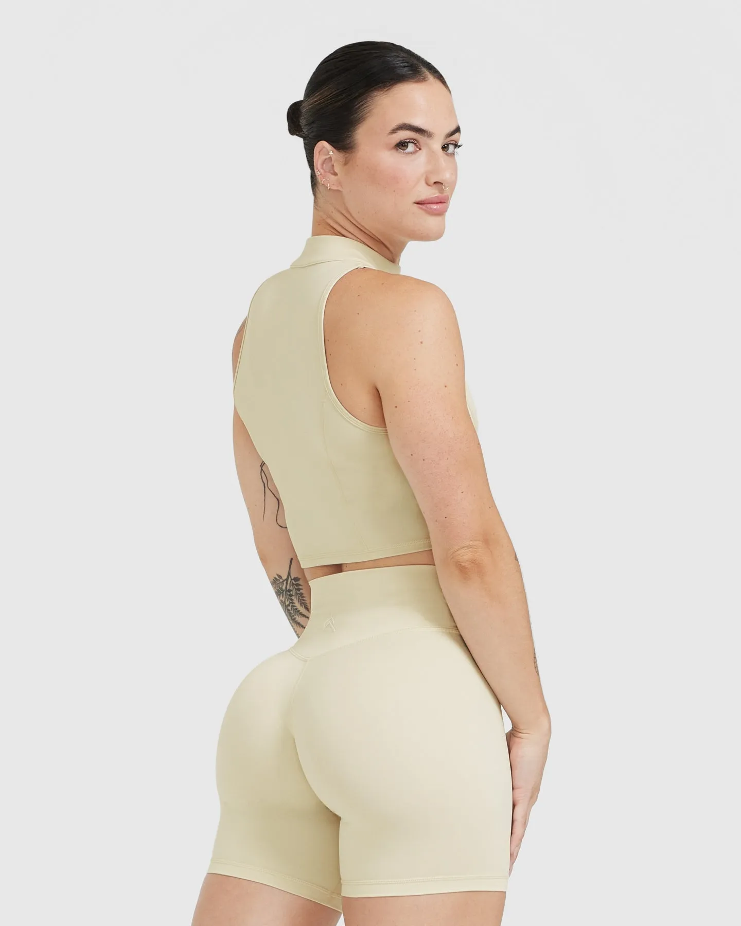 Timeless Half Zip Crop Tank | Vanilla sold by Oner Active product image thumbnail 2