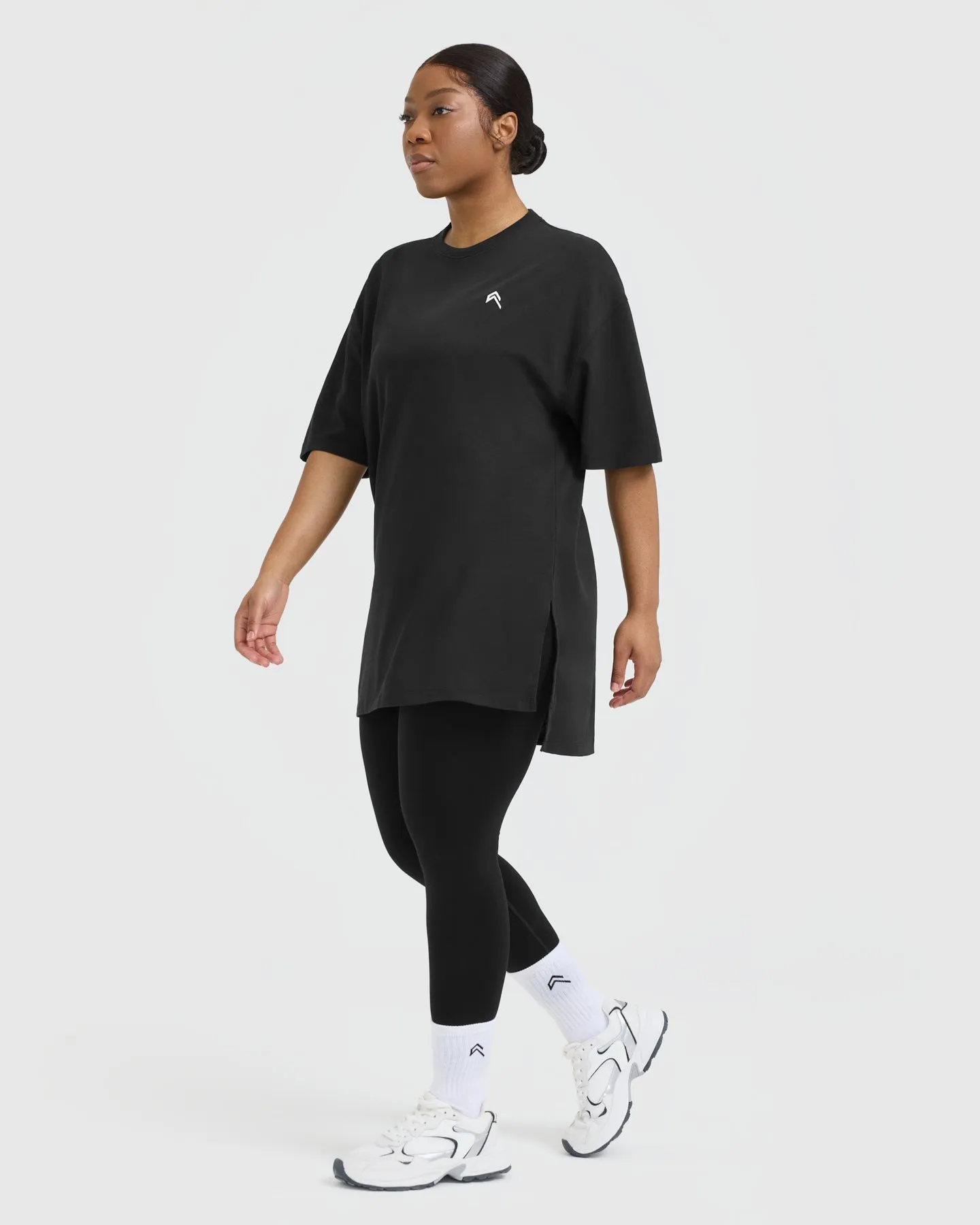 Classic Oversized Longline T-Shirt | Black sold by Oner Active product image thumbnail 3