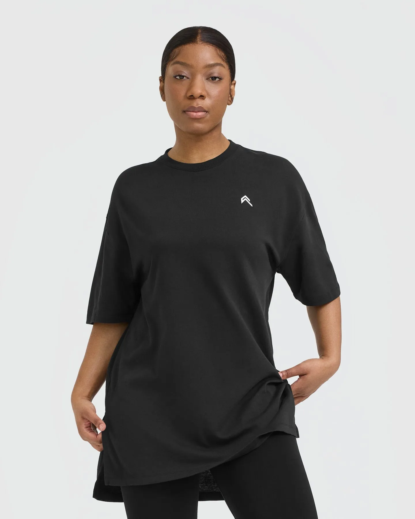 Classic Oversized Longline T-Shirt | Black sold by Oner Active