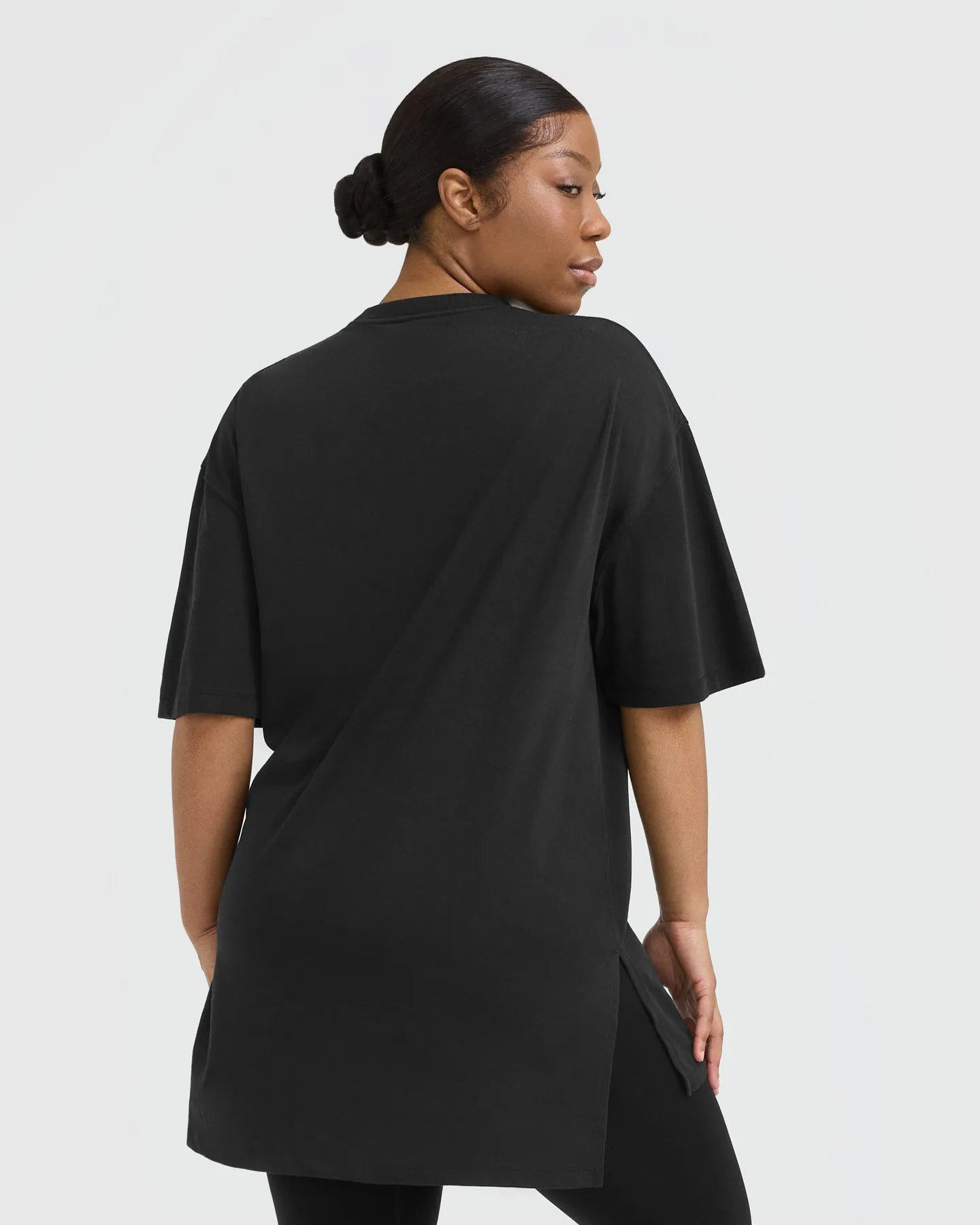Classic Oversized Longline T-Shirt | Black sold by Oner Active product image thumbnail 2