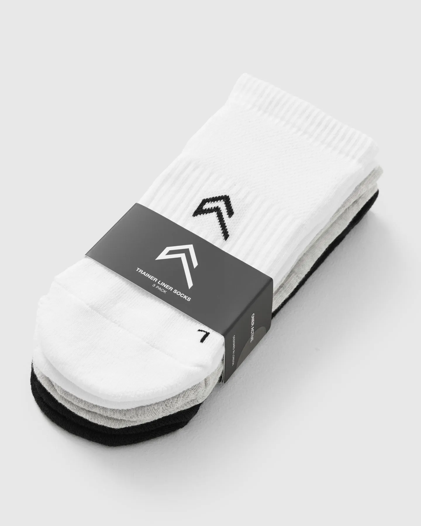 Trainer Liner Socks 3 Pack | Grey/White/Black sold by Oner Active product image thumbnail 5