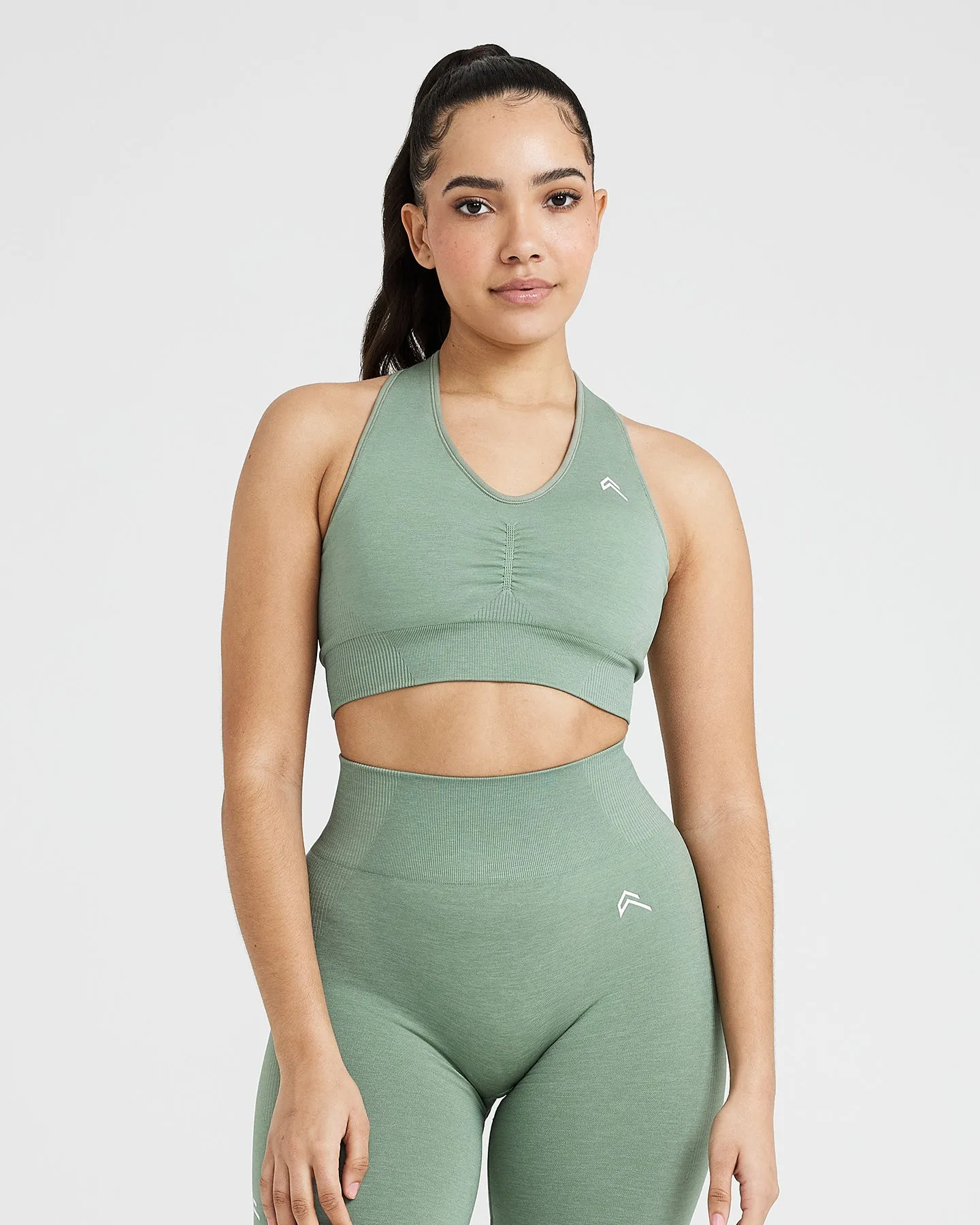 Classic Seamless 2.0 V-Neck Bralette | Sage Marl sold by Oner Active product image thumbnail 2