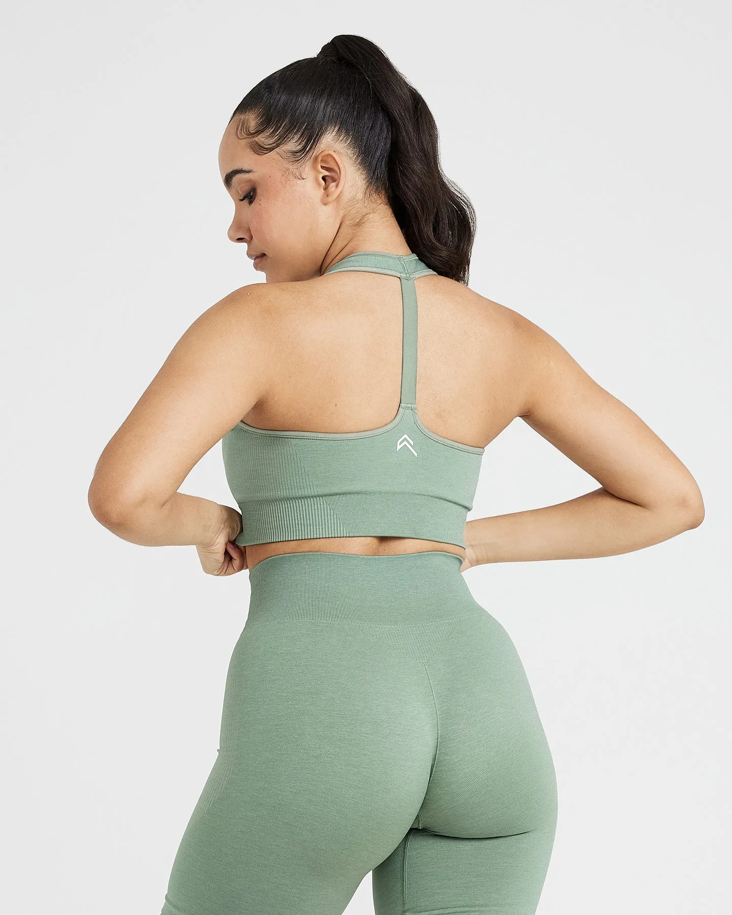 Classic Seamless 2.0 V-Neck Bralette | Sage Marl sold by Oner Active