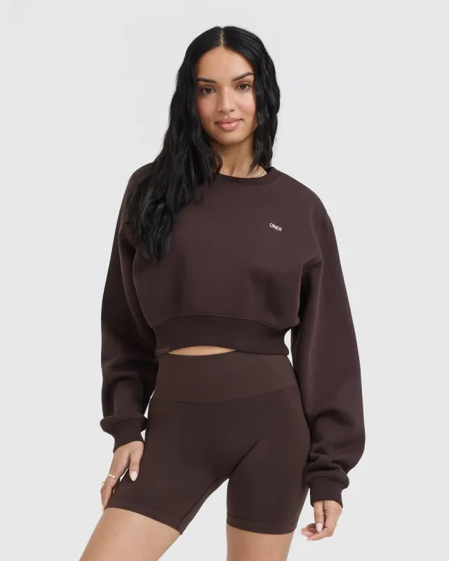 Foundations Crop Sweatshirt | Plum Brown sold by Oner Active