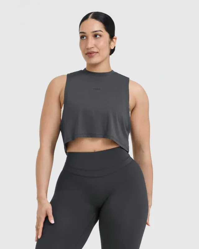 Go To Muscle Crop Tank | Coal sold by Oner Active