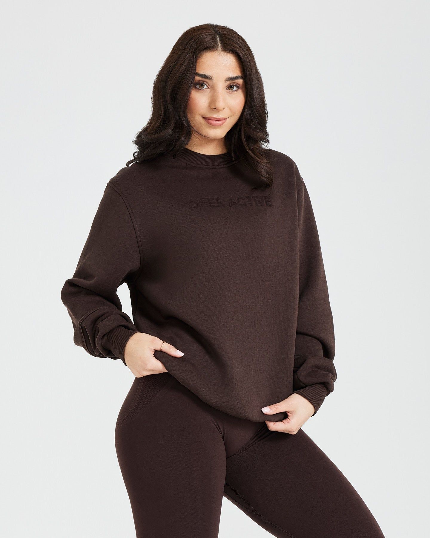 Classic Lounge Oversized Crew Neck | 70% Cocoa sold by Oner Active product image thumbnail 3