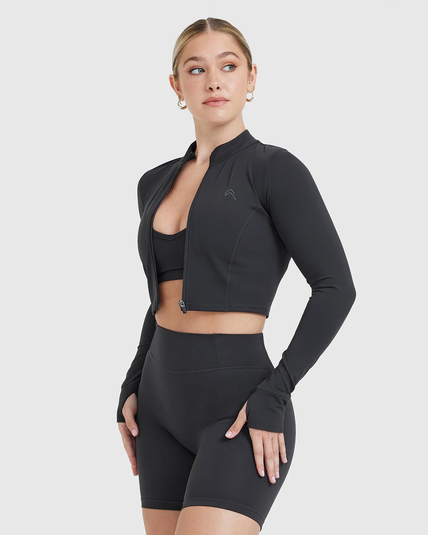 Timeless Crop Jacket | Coal sold by Oner Active product image thumbnail 3