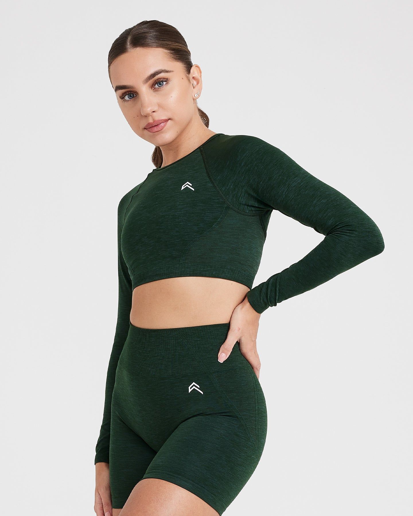 Effortless Seamless Long Sleeve Crop Top | Evergreen sold by Oner Active product image thumbnail 3