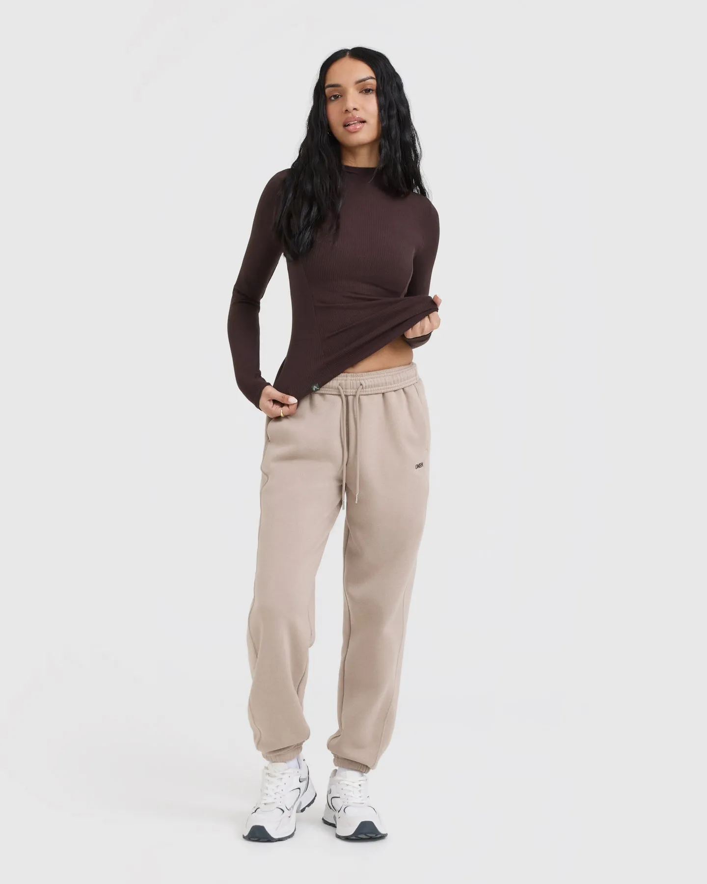 Mellow Rib Mock Neck Long Sleeve Top | Plum Brown sold by Oner Active product image thumbnail 3