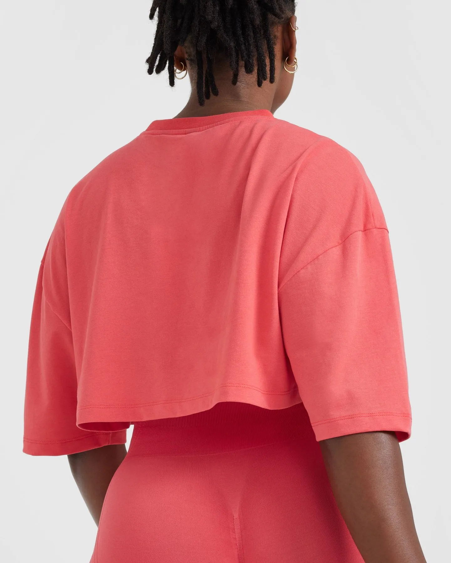 Classic Relaxed Crop Lightweight T-Shirt | Washed Sweet Red sold by Oner Active product image thumbnail 5