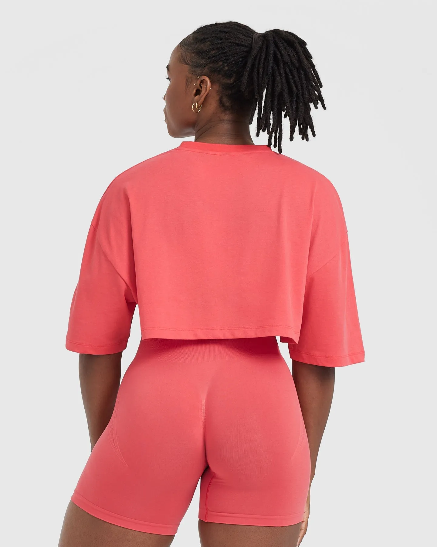 Classic Relaxed Crop Lightweight T-Shirt | Washed Sweet Red sold by Oner Active product image thumbnail 2