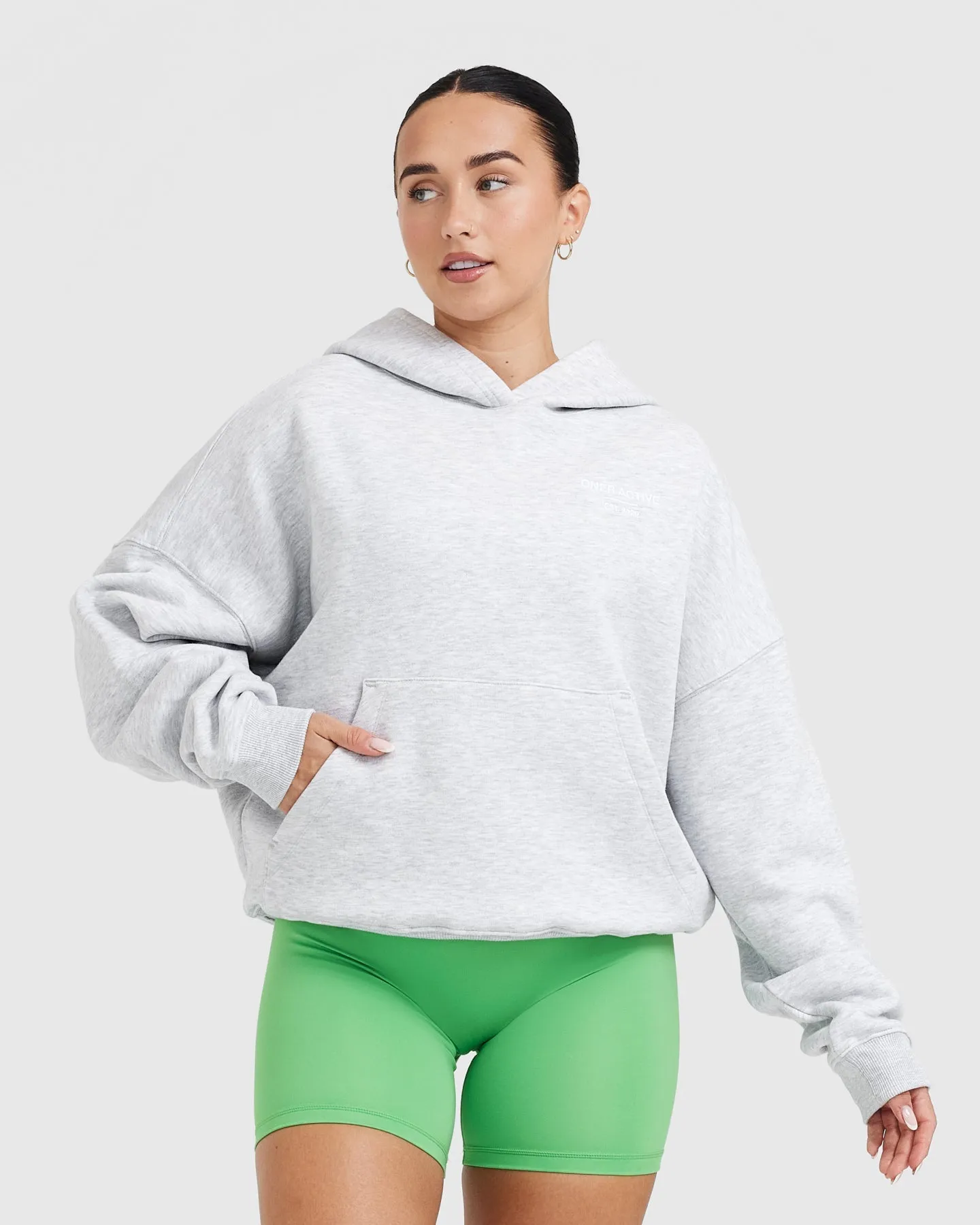 All Day Est 2020 Oversized Hoodie | Light Grey Marl sold by Oner Active