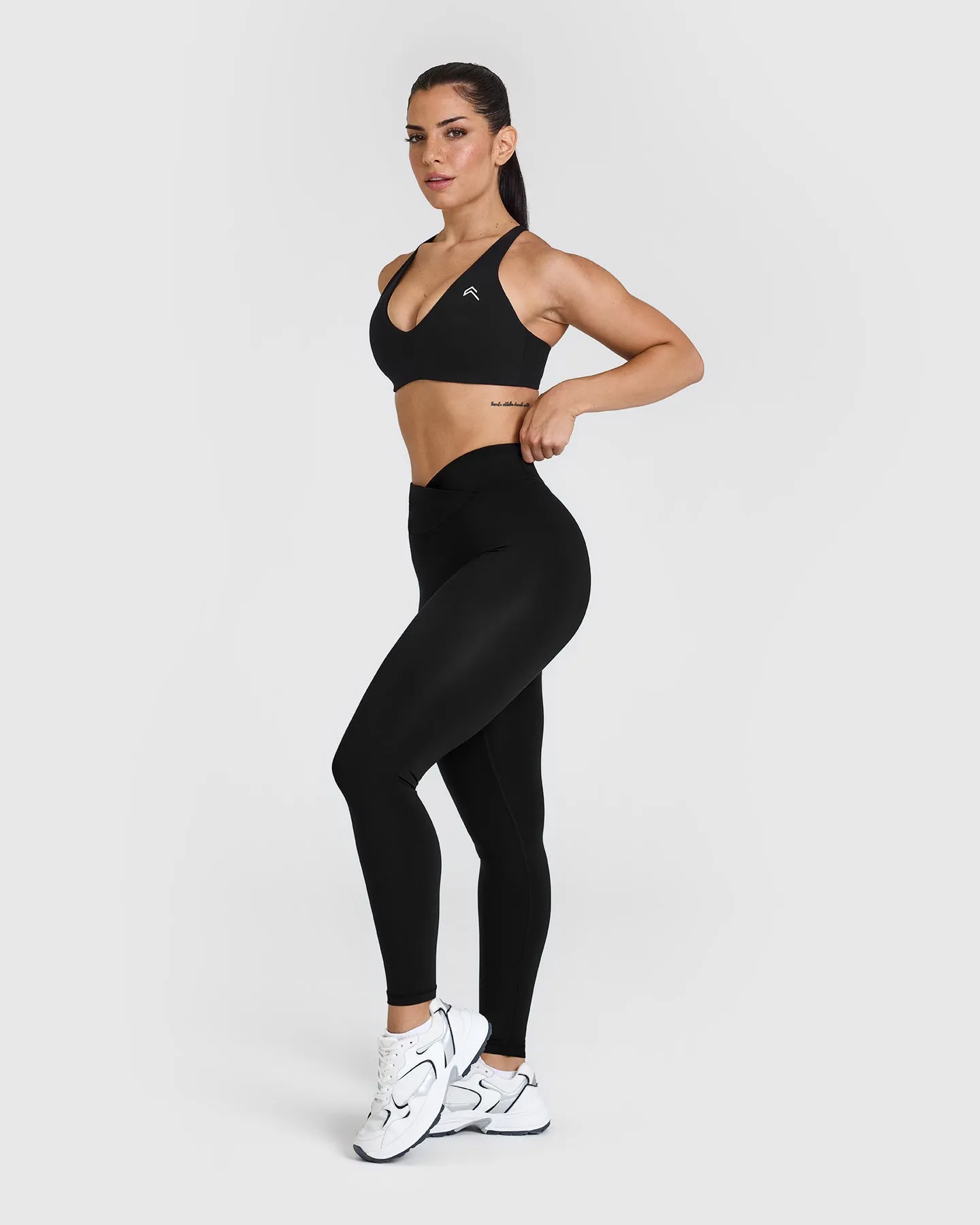 Unified Wrap Leggings White Logo | Black sold by Oner Active product image thumbnail 3