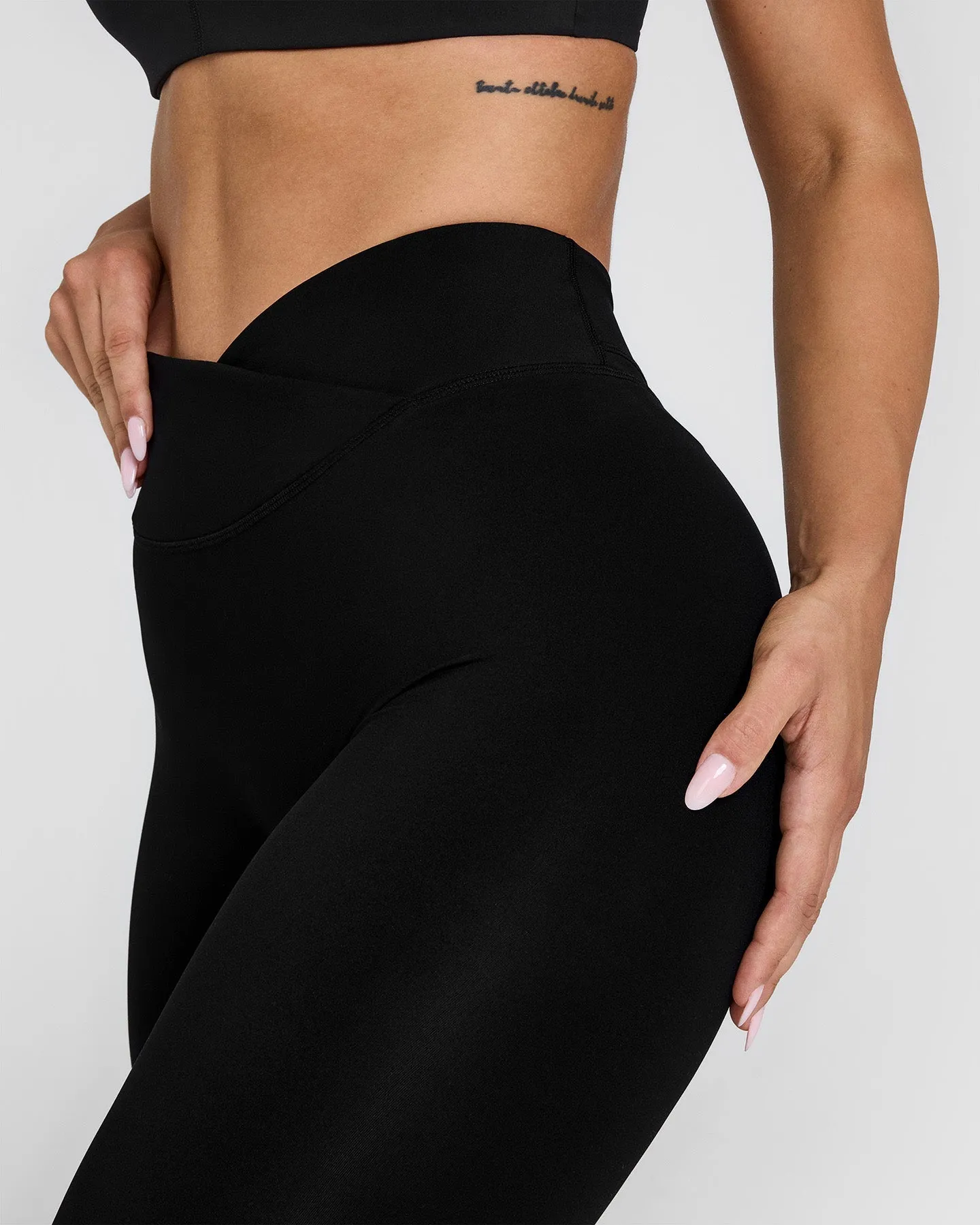 Unified Wrap Leggings White Logo | Black sold by Oner Active product image thumbnail 4