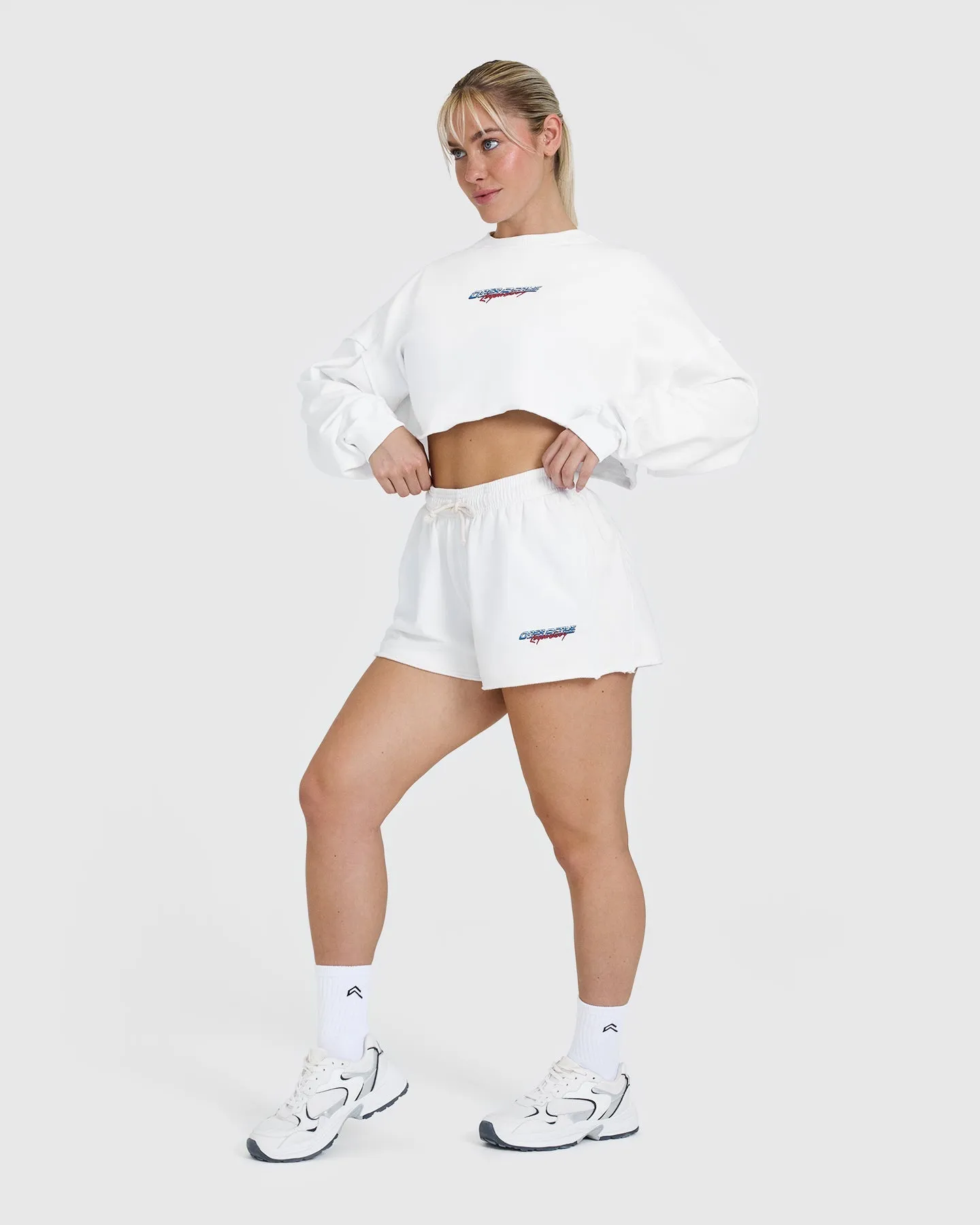 Raw Lounge Oversized Shorts with Graphic | White sold by Oner Active product image thumbnail 3