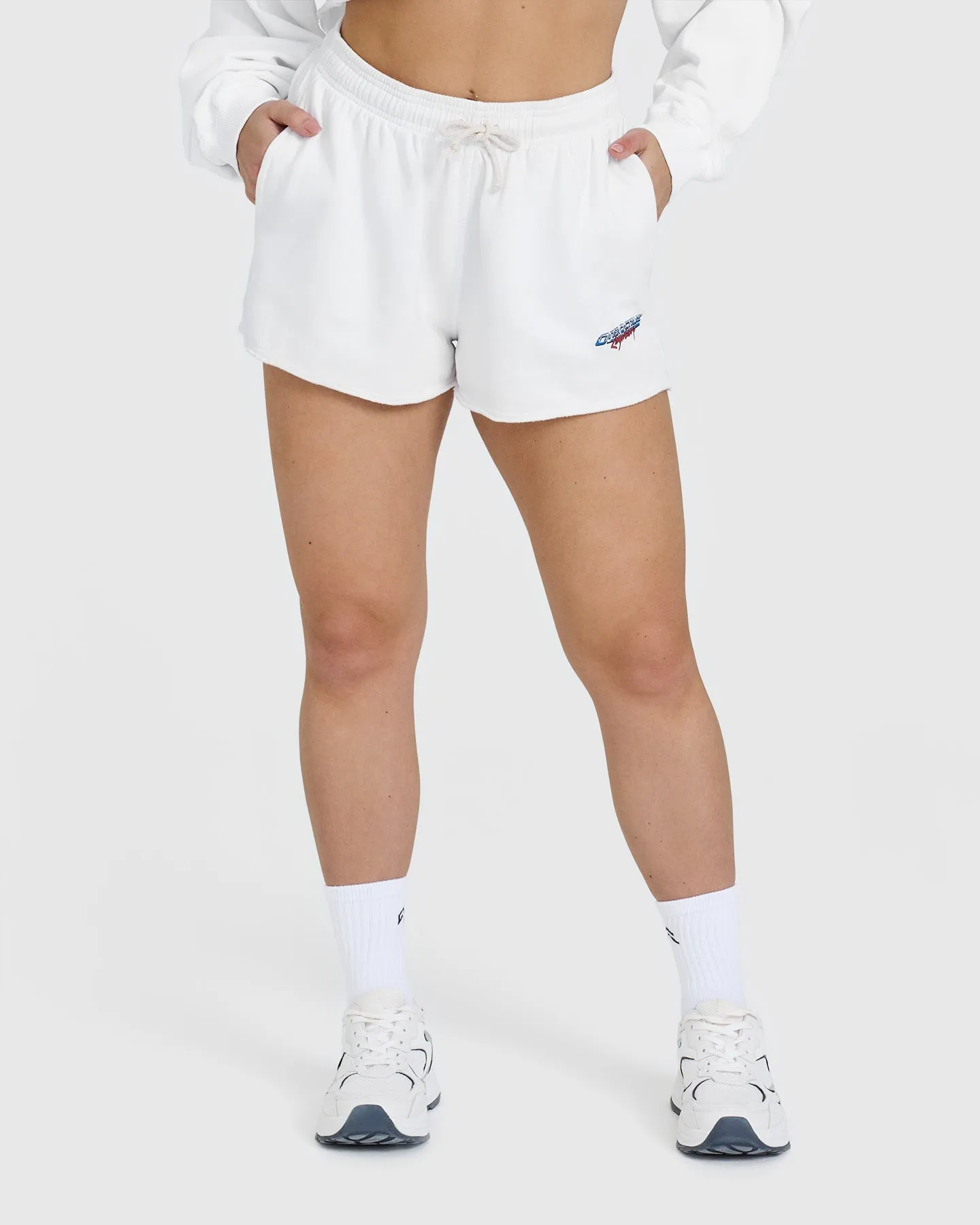 Raw Lounge Oversized Shorts with Graphic | White sold by Oner Active