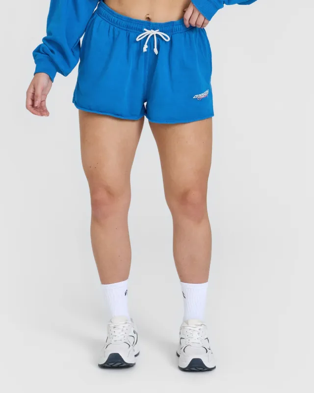 Raw Lounge Oversized Shorts with Graphic | Retro Blue sold by Oner Active