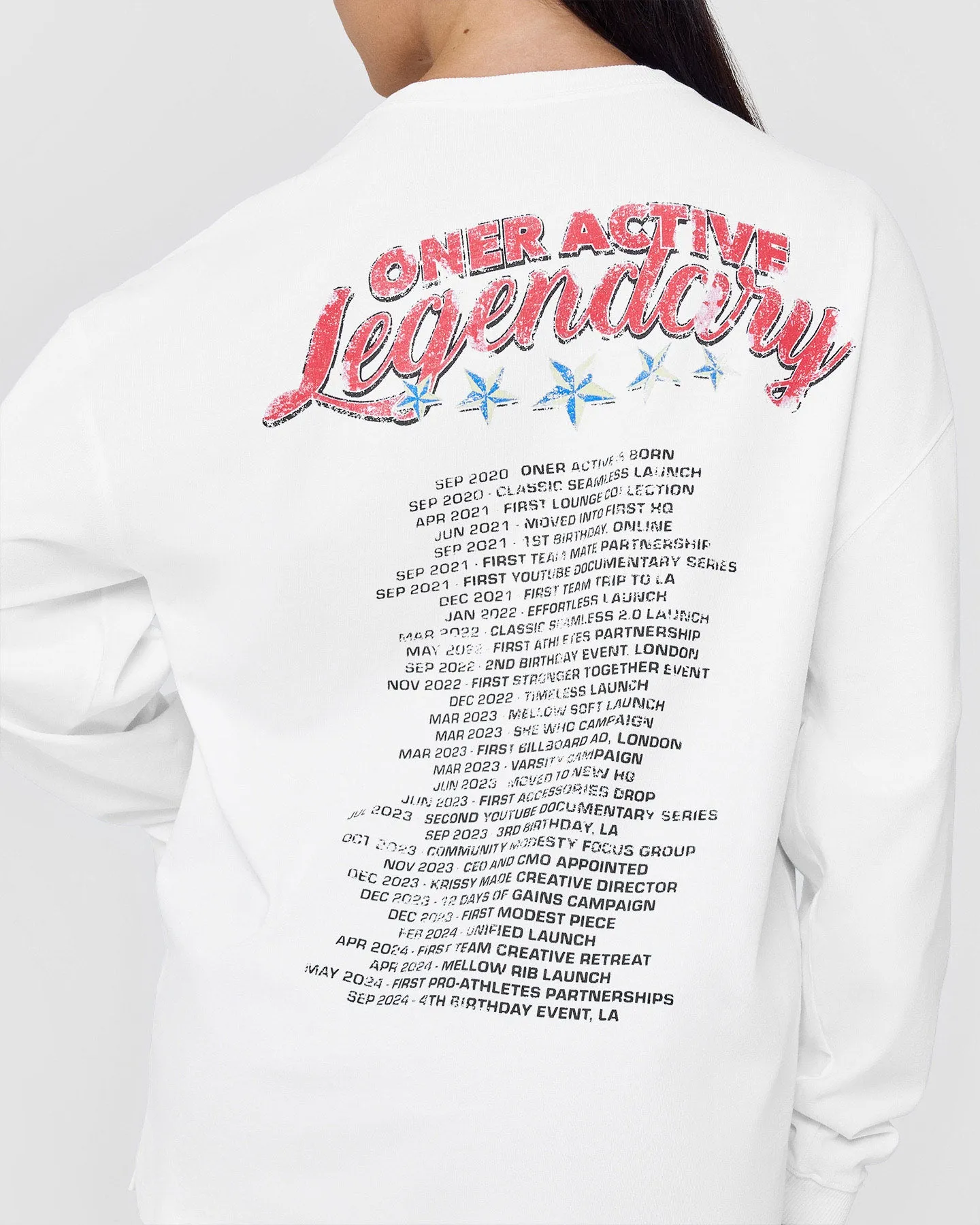 OA Tour Graphic Washed Long Sleeve Top | White sold by Oner Active product image thumbnail 5