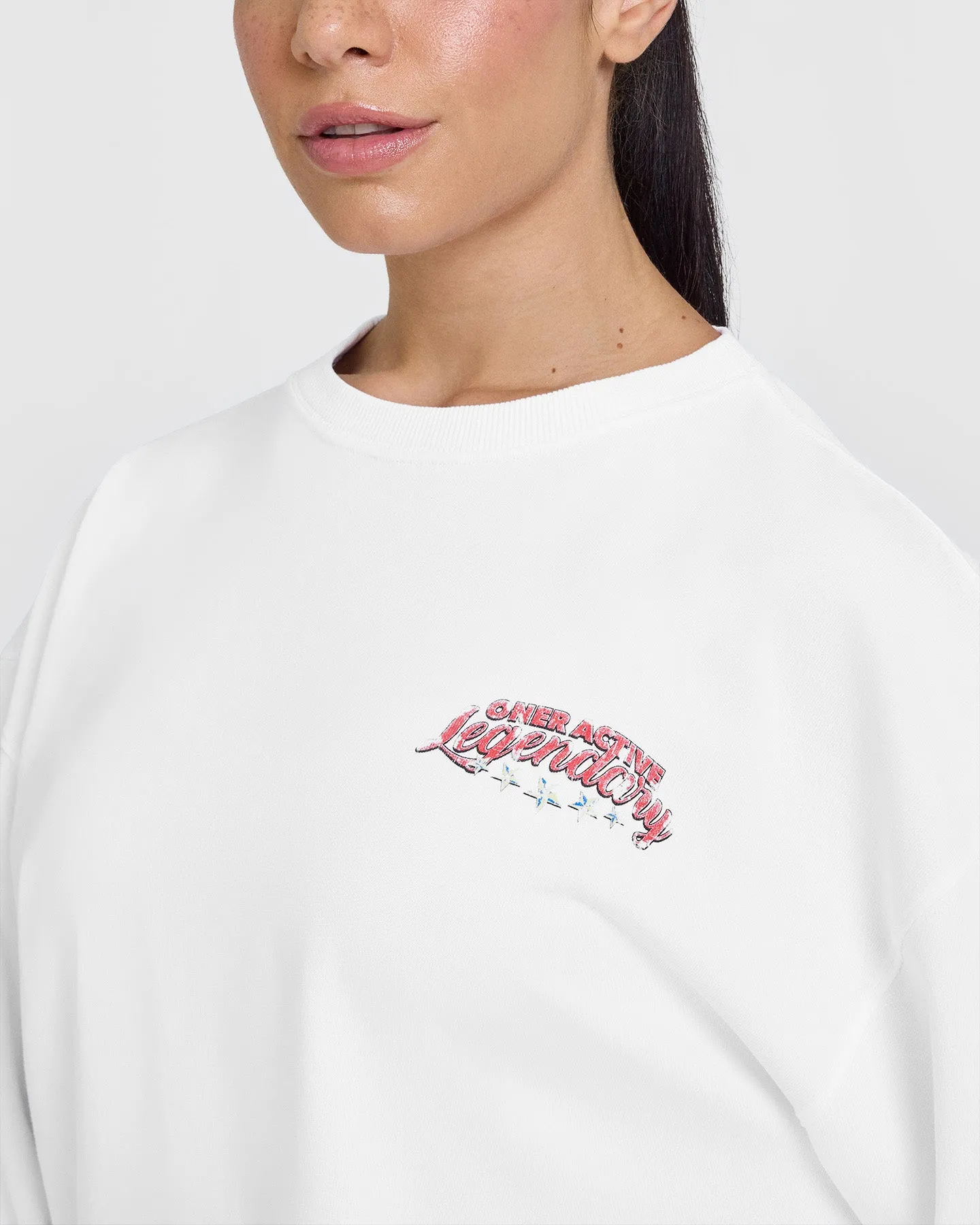 OA Tour Graphic Washed Long Sleeve Top | White sold by Oner Active product image thumbnail 4