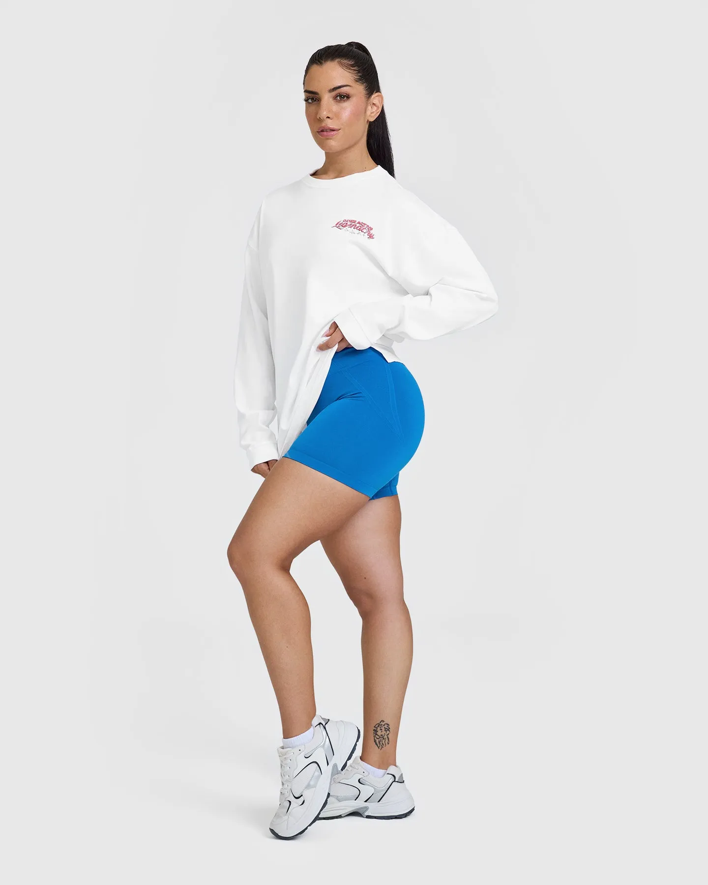 OA Tour Graphic Washed Long Sleeve Top | White sold by Oner Active product image thumbnail 3