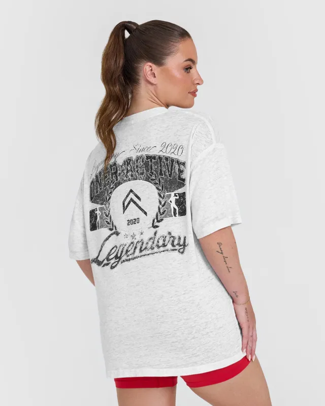 Legendary Graphic Print Washed T-Shirt | Light Grey Marl sold by Oner Active