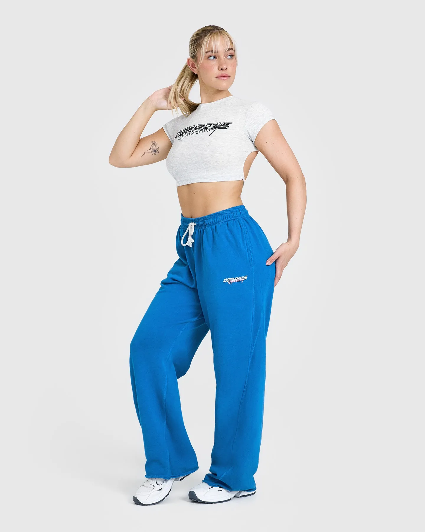 Vintage Open Back Crop T-Shirt with Graphic | Light Grey Marl sold by Oner Active product image thumbnail 3