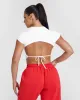 Vintage Open Back Crop T-Shirt with Graphic | White sold by Oner Active