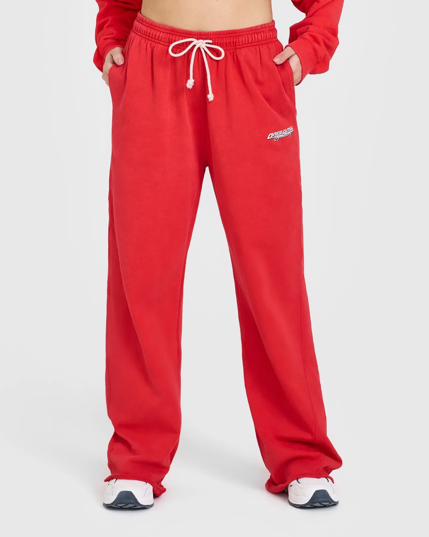 Raw Lounge Wide Leg Joggers with Graphic | Muscle Mommy Red sold by Oner Active