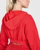 Raw Lounge Crop Zip Through Hoodie with Graphic | Muscle Mommy Red sold by Oner Active