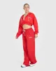 Raw Lounge Crop Zip Through Hoodie with Graphic | Muscle Mommy Red sold by Oner Active