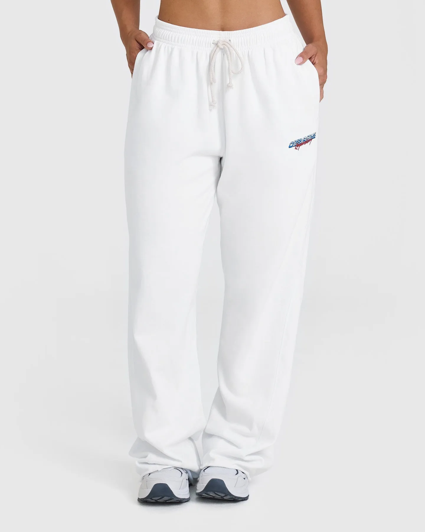 Raw Lounge Wide Leg Jogger with Graphic | White sold by Oner Active